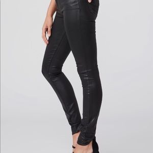 Paige Verdugo Ultra Skinny Black Coated Jeans 27